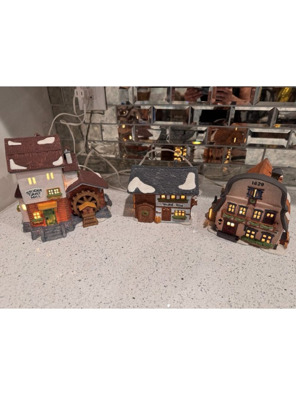 Depart 56 Retired Alpine Village Milch Kase Metterniche Wurst Stoder Mill Set 3